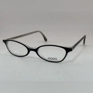 NEW MODO - Model 432 Size 46-17 Color 658 Black and Silver Oval Glasses Frames